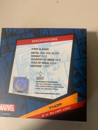 Moneda 3 onzas Thor Classic