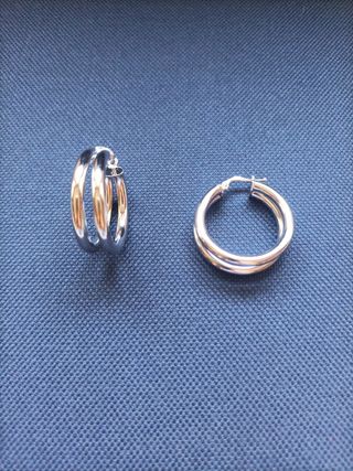 pendientes aro plata