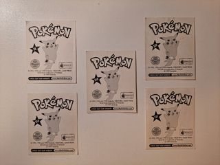 PACK 5 CROMOS ADHESIVOS POKÉMON