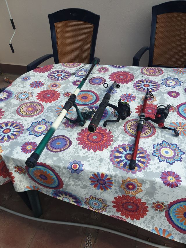 Cañas de pescar telescópicas con carr