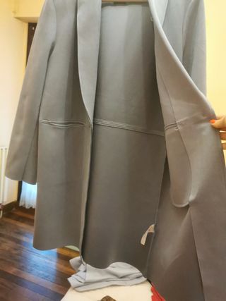 URGE !!ABRIGO ANTELINA AZUL EMPOLVADO