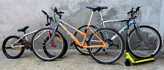 Pack de 3 bicicletas y 1 patinete