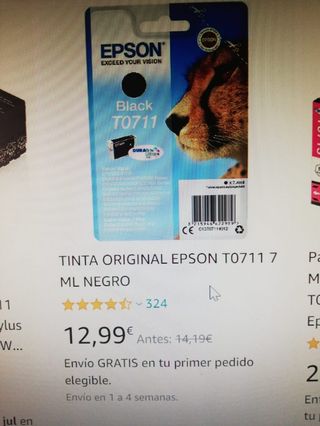 Cartucho tinta impresora