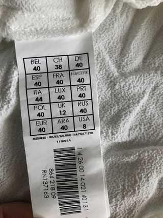 Blusa camiseta blanca manga francesa Promod 40