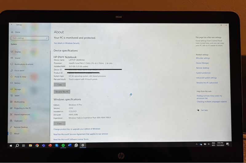 Portátil HP Envy i7 16 GB RAM 1TB afbeelding 5