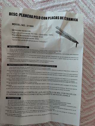 Plancha para el pelo, con estuche incluido