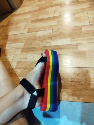 Sandalias plataforma multicolor