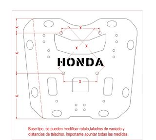 Parrilla o base baúl de aluminio