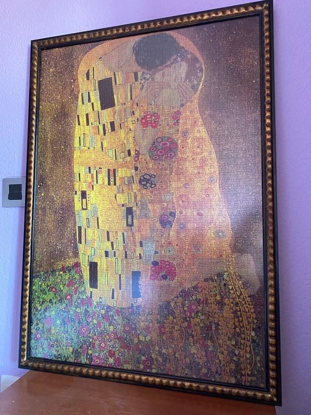 Puzzle el beso de Klimt. Enmarcado