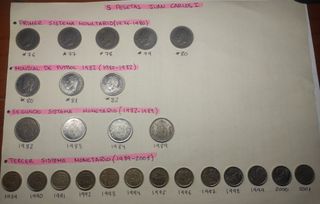 LOTE COMPLETO DUROS DE LA EPOCA DE JUAN CARLOS I