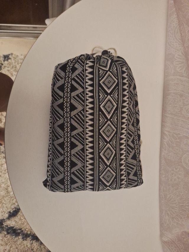 Hamaca 275x98cm negra dibujo etnico