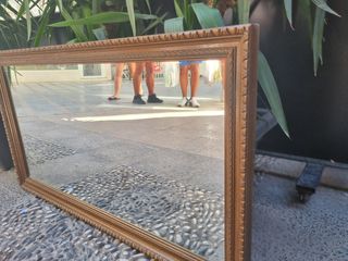 antiguo espejo marco madera