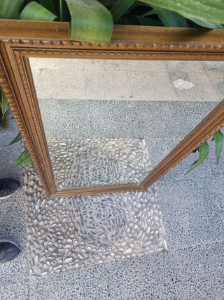 antiguo espejo marco madera