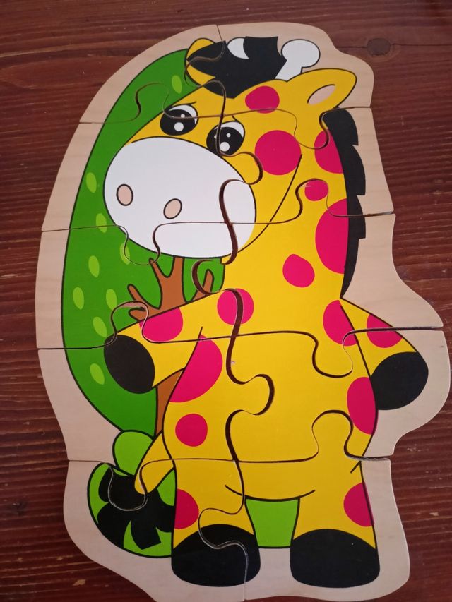 Puzzle di legno, disegno giraffa