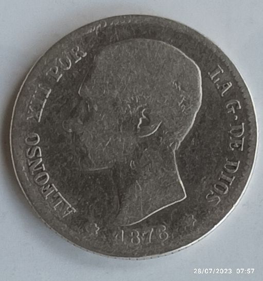 Peseta Alfonso XIII 1876