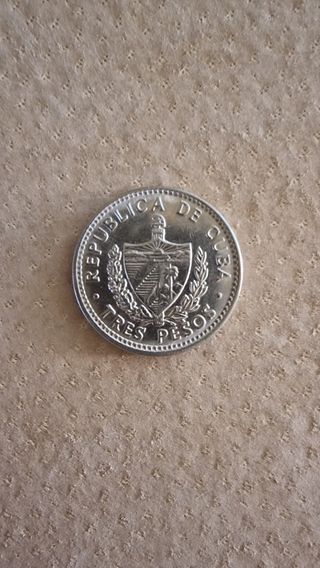 Moneda de 3 pesos cubanos de 2002