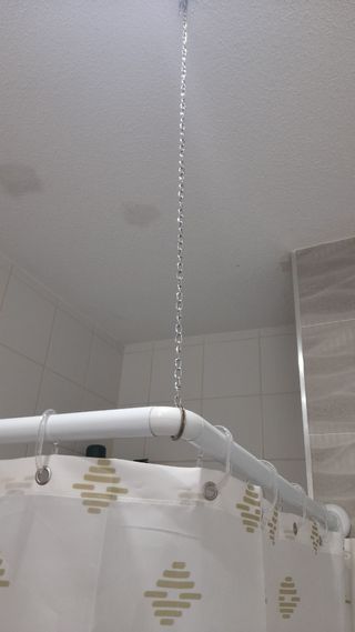 Cortina baño y soporte barra