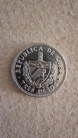 Moneda 3 pesos cubanos 1995