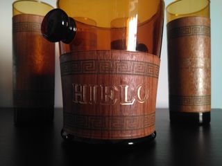 Set de cubitera y vasos. Vidrio templado.