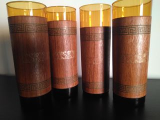 Set de cubitera y vasos. Vidrio templado.