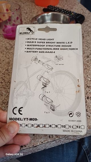 torcia a led con luce per bicicletta