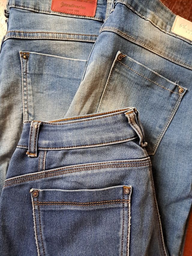 3 pantalones vaqueros elásticos skinny talla 40 L