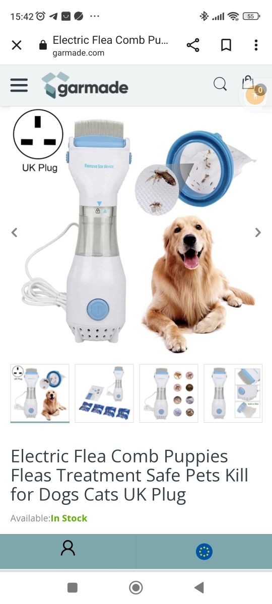 Cepillo eléctrico nuevo para mascotas.