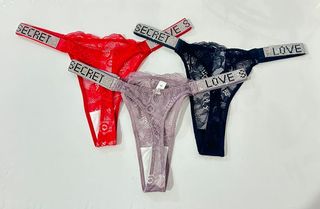 SET 3 Braguita Tanga Sexy Elegante con brillante