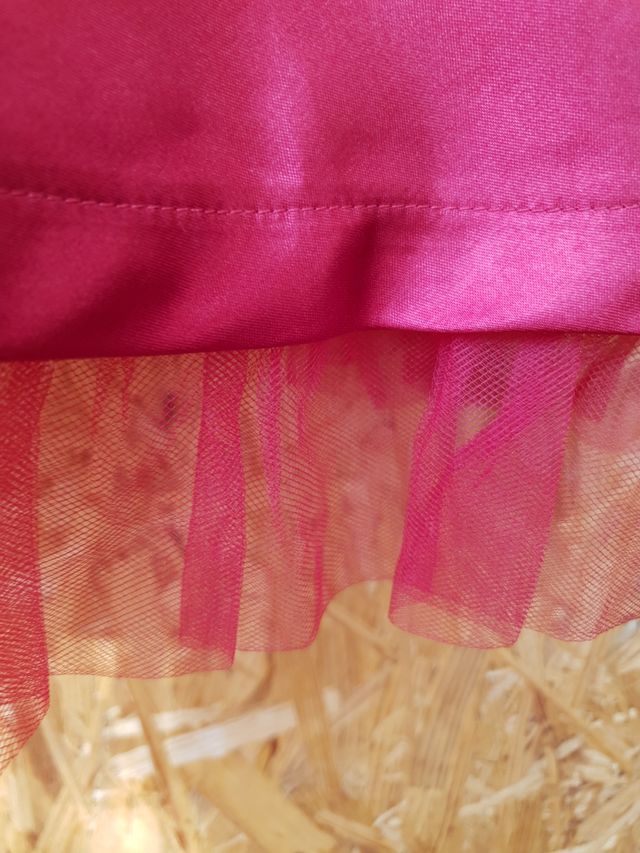 Abito Satin con Spalline Sottili Rosso