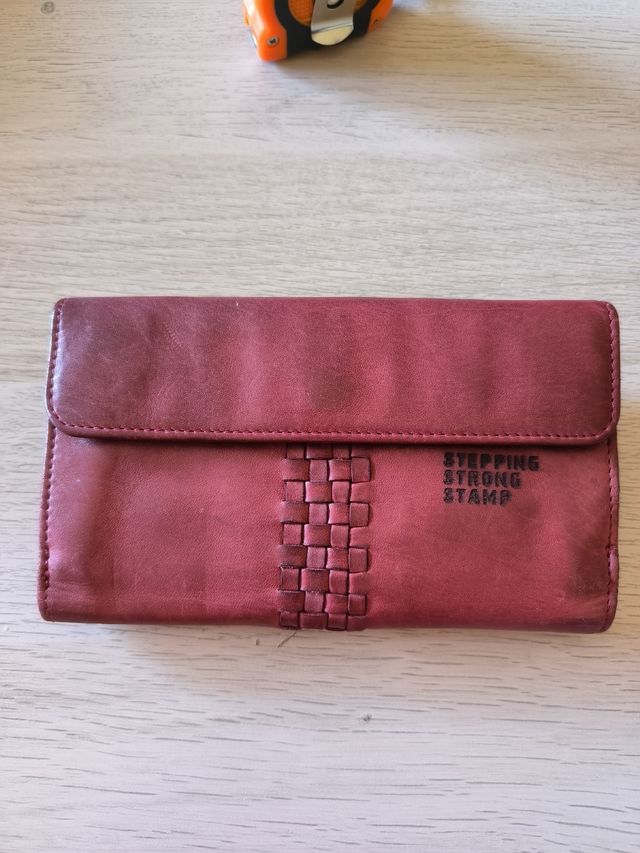 Monedero piel efecto desgastado