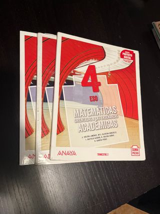 Matemáticas académicas 4 ESO 3 libros Ed. Anaya  