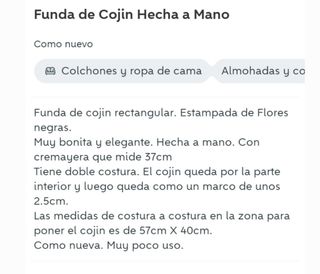 Funda de Cojin hecha a Mano