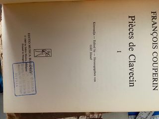 Libro Pieces de  Clavecin 1