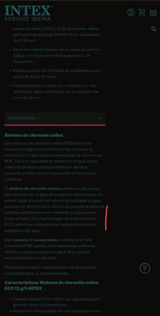 Clorador Salino intex 6220G