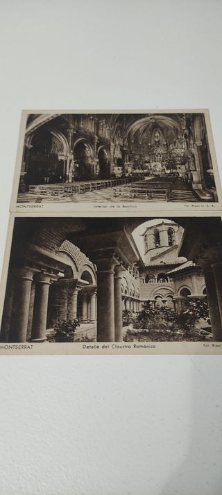 2 POSTALES ANTIGUAS MONASTERIO MONTSERRAT
