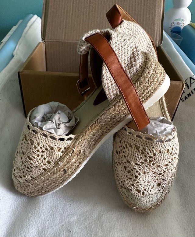 Sandalia para Mujer con Cuña de Yute