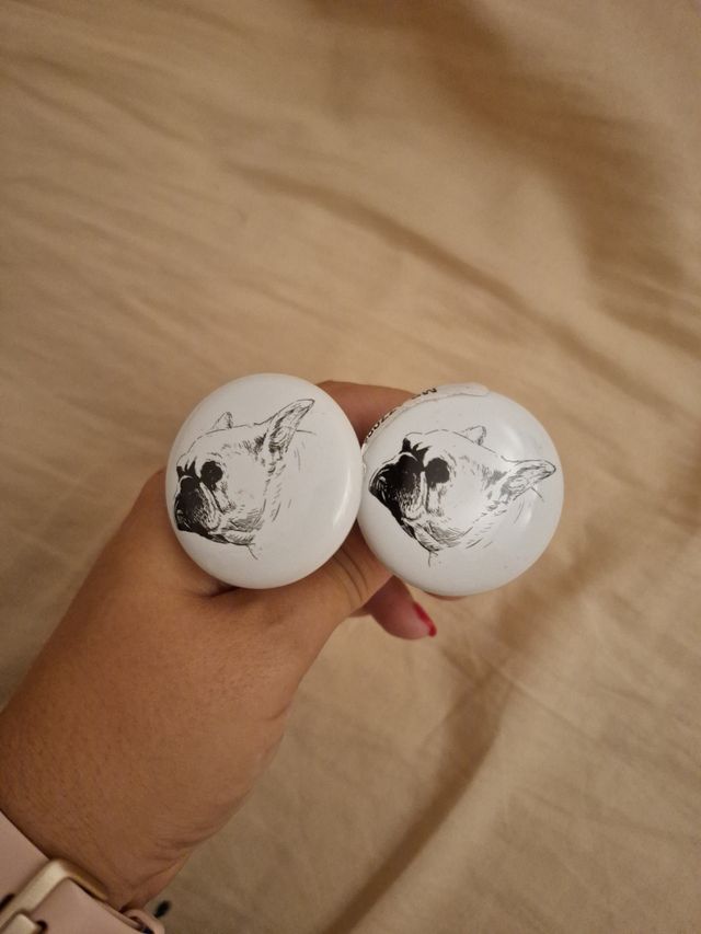 2 Tiradores nuevos puerta diseño Bulldog frances