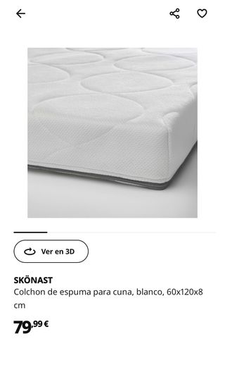 Cuna cama ikea+colchón+funda protección 