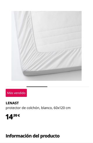 Cuna cama ikea+colchón+funda protección 