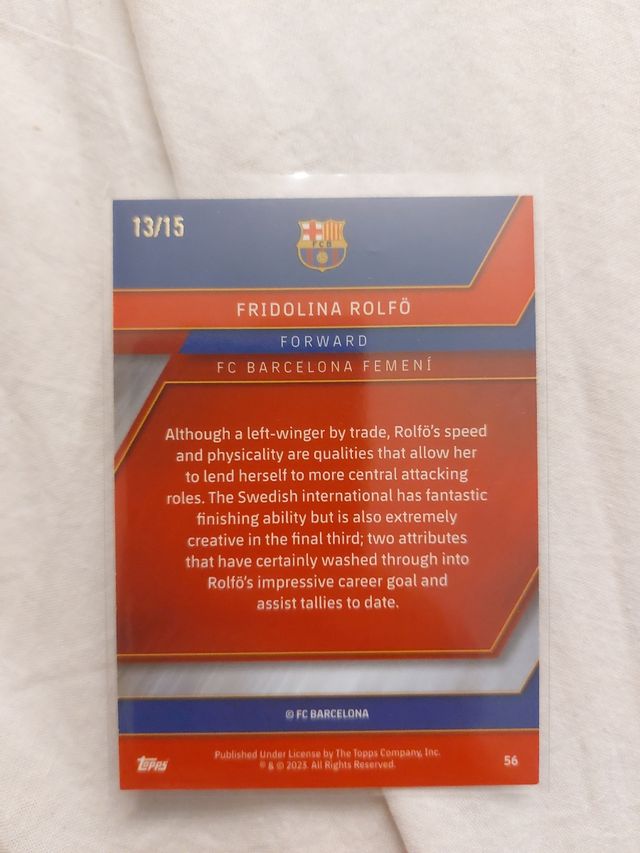 Fridolina Rolfo /15 Topps Chrome FCB
