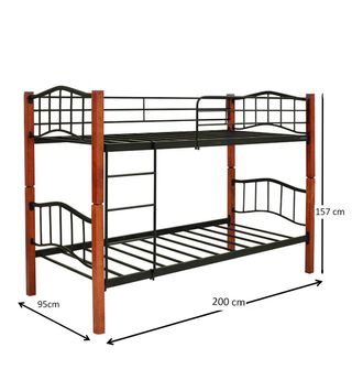 Litera madera y forja con colchones