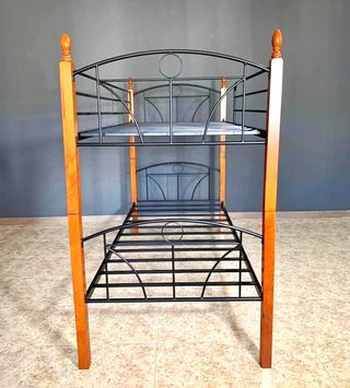 Litera madera y forja con colchones
