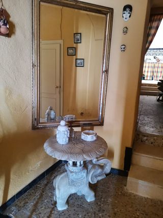 MESA DE ALABASTRO ELEFANTE CON ACCESORIOS