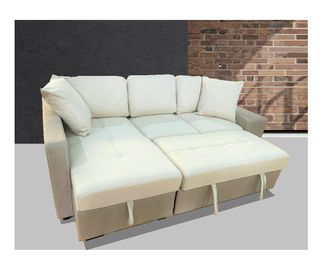 Sofa cama con arcon en beige/marron