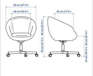 Silla con ruedas gris Ikea Skruvsta 