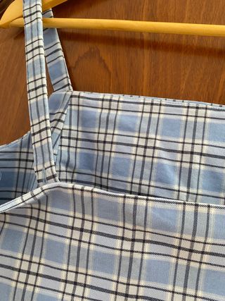 Vestido azul a cuadros