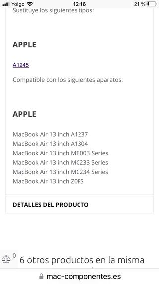 Apple BATERIA Macbook