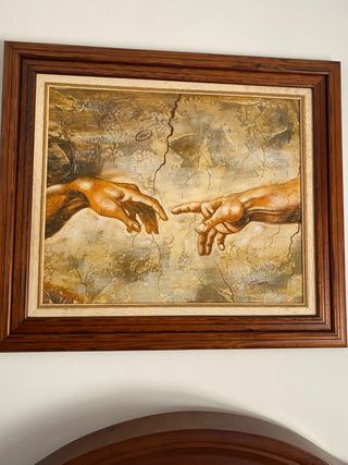 Cuadro manos de la creación de Adán