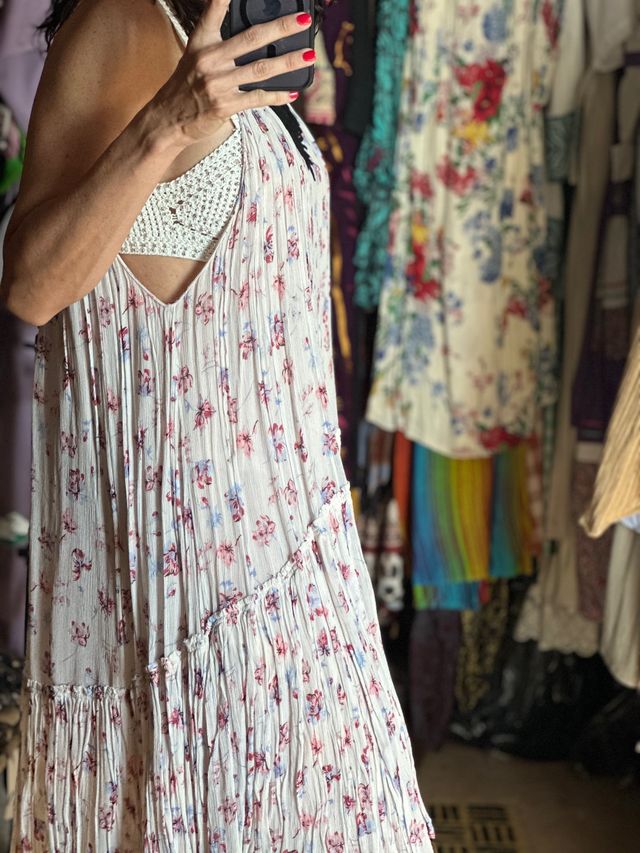 Vestido flores crochet Zara