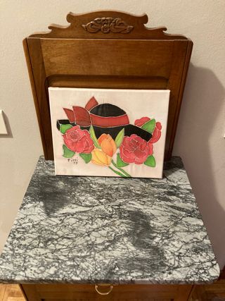 Quadro dipinto a mano su seta